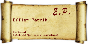 Effler Patrik névjegykártya